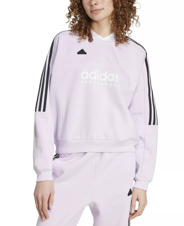 Женский свитшот Tiro Cut 3-Stripes Fleece ледяной лаванды - 1