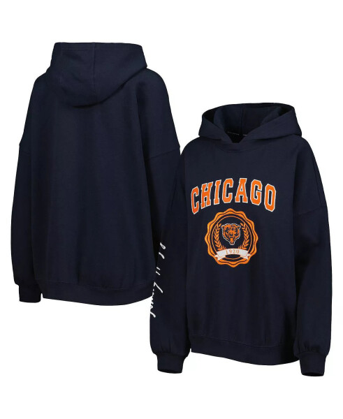 Женский темно-синий свитшот Chicago Bears Becca с открытыми плечами и капюшоном, темно-синий - 5