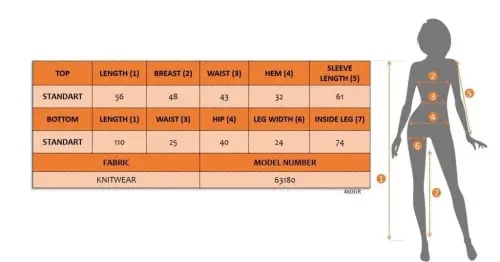 Женский трикотажный комплект из блузки с длинными рукавами, круглым вырезом и прозрачными деталями, и брюк - 4