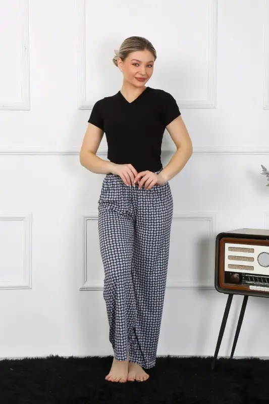 Женский трикотажный комплект с широкими брюками 5504 - 5