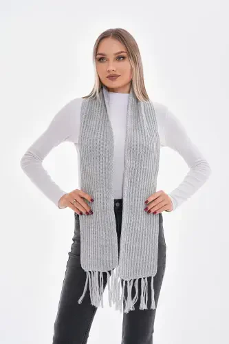 Женский вязаный шарф Saloniki - серый - 3