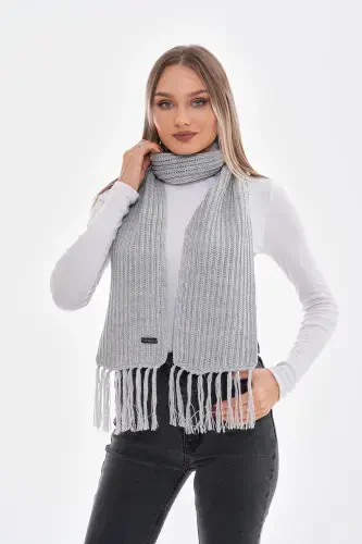 Женский вязаный шарф Saloniki - серый - 4