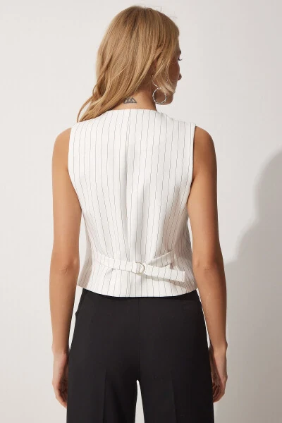 Женский вязаный жилет с костной вязкой TO00054 - 4