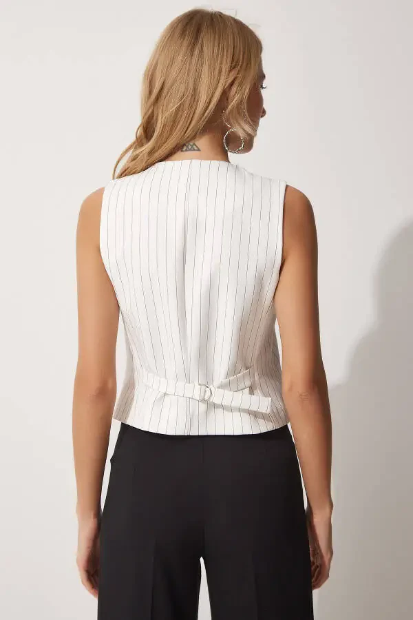 Женский вязаный жилет с костной вязкой TO00054 - 4