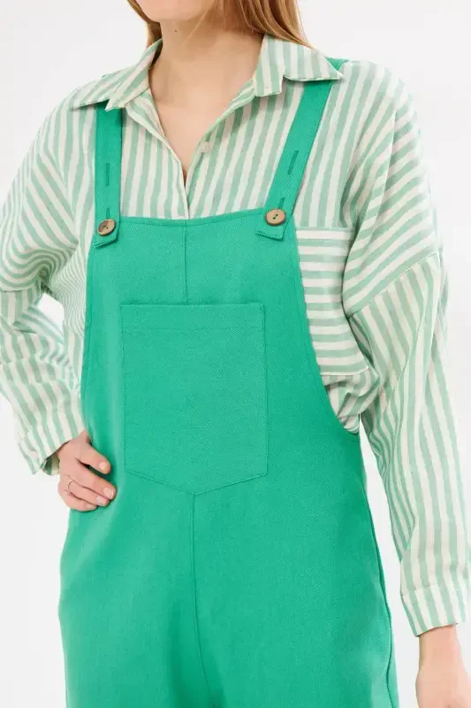 Женский зеленый комбинезон садовника ARM-20K001117-Зеленый - 2