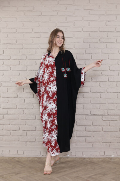 Женское черное платье-миди с длинными рукавами и пуговицами - 4