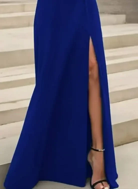 Женское длинное платье из импортной крепи с длинными рукавами, вырезом 