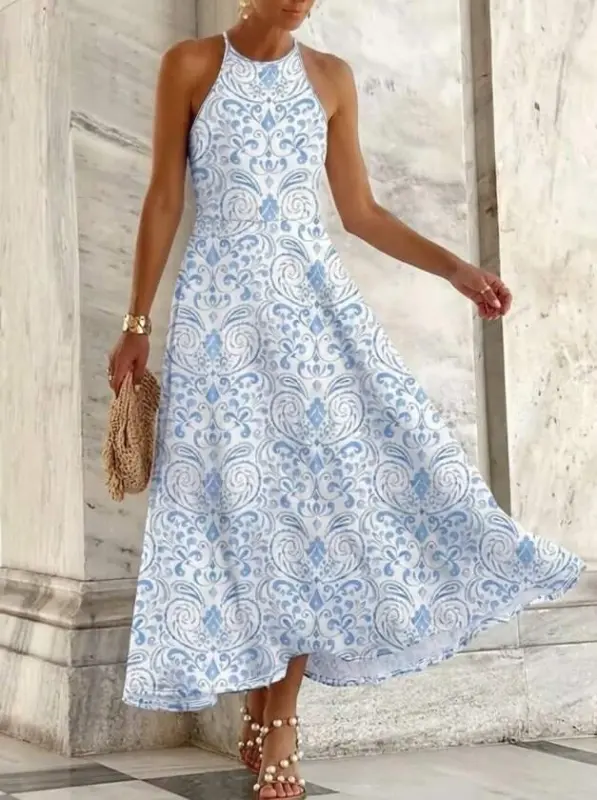 Женское длинное платье из супрема на бретелях с открытыми плечами - BÜYÜKBEDENIZ