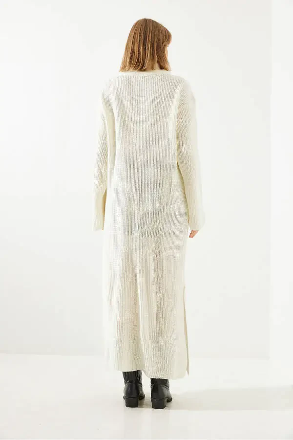 Женское длинное платье-пончо с разрезом 60651007 - 3