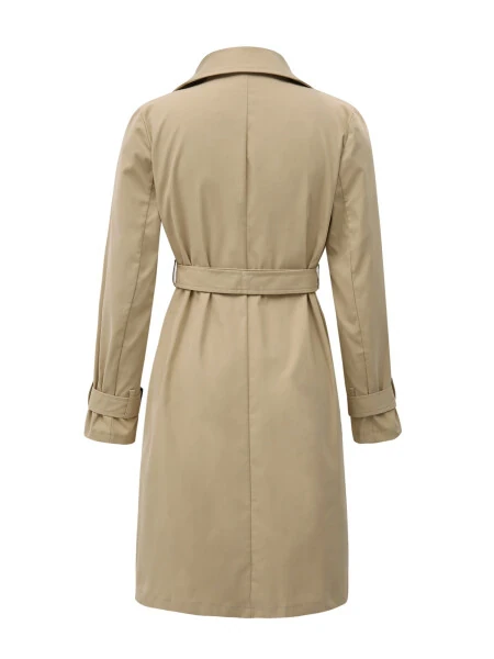 Bagilaanoe Women's Double Breasted Trench Coat Water Resistant Classic Belted Lapel Overcoat - 4