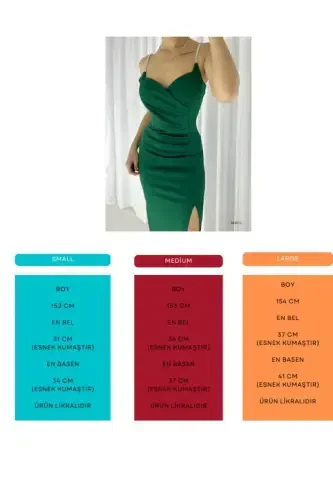 Женское изумрудно-зеленое платье с разрезом на бретелях из ткани для подводного плавания, вечернее платье, свадебное платье, выпускное платье - изумрудно-зеленое - 4