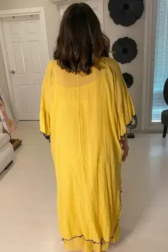 Женское летнее платье из 100% хлопка Hardal Yellow GLS16 - 6