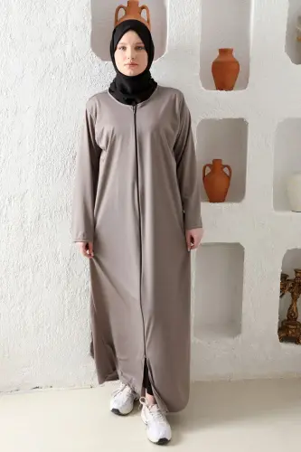 Женское молитвенное платье Тонкая сезонная ткань на молнии - KUTAY COLLECTION (1)