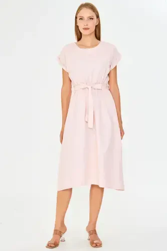 Женское оранжевое платье с эластичной талией и завязками ARM-18Y001133-Оранжевый - ARMONIKA (1)