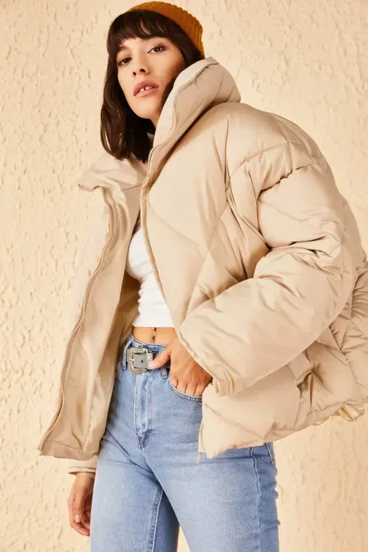 Женское пальто Camel Oversize стеганое 10191065-Camel - 2