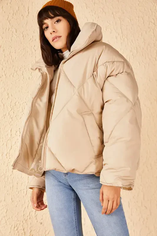 Женское пальто Camel Oversize стеганое 10191065-Camel - 3