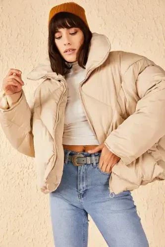 Женское пальто Camel Oversize стеганое 10191065-Camel - 4