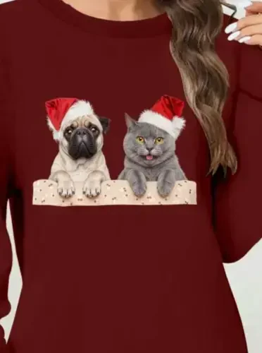 Женское платье из вискозы с длинными рукавами, круглым вырезом и рисунком, двухниточное - BÜYÜKBEDENIZ (1)