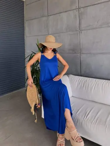 Женское платье-колокол, тканая ткань, V-образный вырез, асимметричный крой - 1