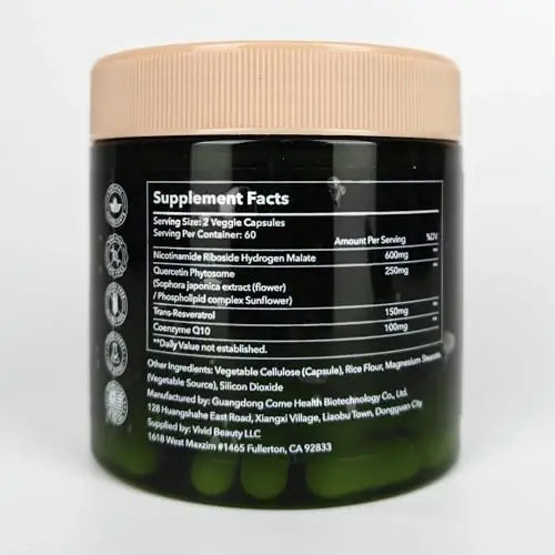 ZenUP NAD+ Supplement | 1100mg Liposomal Nicotinamide Riboside with Resveratrol & Quercetin |Mental Focus | 120 Caps - Pack of 2 - 2