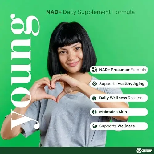 ZenUP NAD+ Supplement | 1100mg Liposomal Nicotinamide Riboside with Resveratrol & Quercetin |Mental Focus | 120 Caps - Pack of 2 - 4