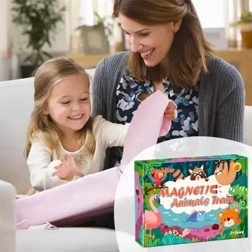 Zeoddler go'daklar uchun o'yinchoqlar, 11 magnitli yog'och hayvonlar poyezdi to'plami, go'daklar uchun Montessori o'yinchoqlari, o'quv mashg'ulotlari, bolalar uchun sensorli mashg'ulotlar, o'g'il bolalar, qizlar uchun tug'ilgan kun sovg'alari - 7