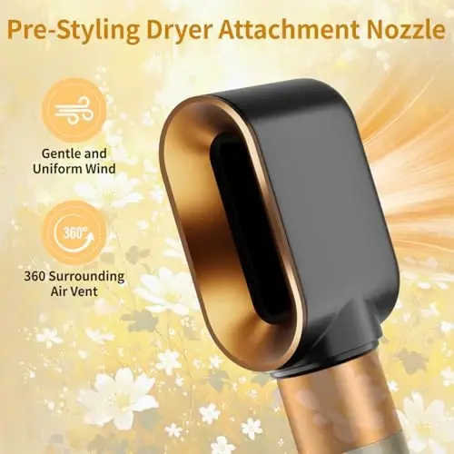 ZEPHBLOW Dyson Airwrap HS01/HS05 uchun oldindan shakllantirish feniga ulanadigan qism, Dyson soch tarash vositasi bilan mos keladigan oldindan shakllantirilgan nozulni almashtirish qismi, Oltin - 6