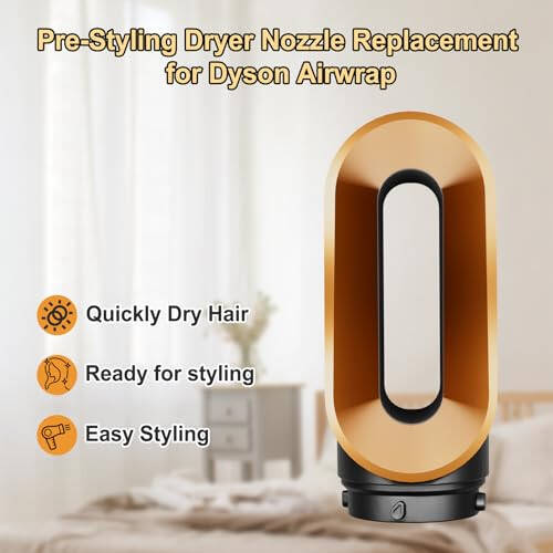 ZEPHBLOW Pre-Styling Dryer Attachment for Dyson Airwrap HS01/HS05, Pre-Shaped Nozzle Replacement Attachment Compatible with Dyson Hair Styler, Gold - 4