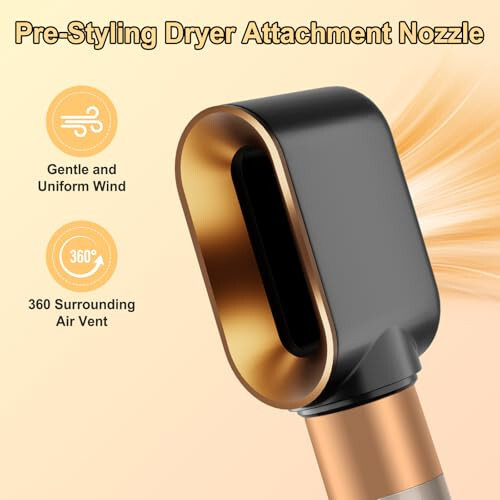 ZEPHBLOW Pre-Styling Dryer Attachment for Dyson Airwrap HS01/HS05, Pre-Shaped Nozzle Replacement Attachment Compatible with Dyson Hair Styler, Gold - 7