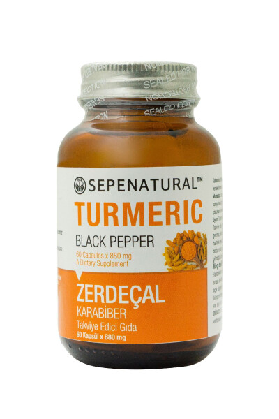 Turmeric Blackpepper Zerdeçal Karabiber Full Potency 60 Kapsül x 880 mg Kurkumin Curcumin SEPE - SEPE NATURAL
