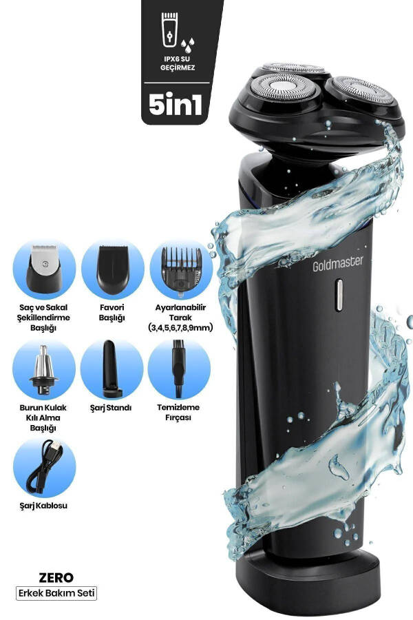 Zero Charging Stand Playable Head Wet Dry 5 In 1 Men's Grooming Set Gm8141 - 23