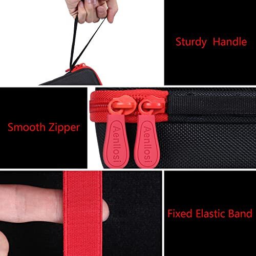 Жесткий чехол Aenllosi для NEXPOW T11F, 12 В, пусковое устройство, внешний аккумулятор с USB, 1000 А, быстрая зарядка, чехол (красный, только чехол) - 2