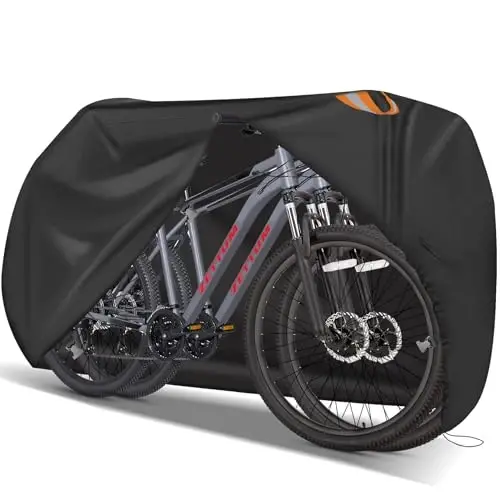 Zettum 2 ta velosiped uchun Bike Cover - Statsionar 2 ta velosiped uchun tashqi velosiped qoplamalari Og'ir va suv o'tkazmaydigan, 2 ta eBike, tog' velosipedi, shosse velosipedi, gibrid velosiped, plyaj kruizer velosipedini saqlash uchun 600D velosiped qoplamalari - ZETTUM