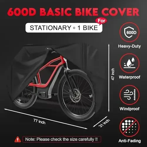 Zettum Bike Cover for 1 Bike - 600D Bike Covers Outdoor Storage Waterproof & Heavy Duty, Bicycle Cover for Single eBike, Mountain Bike, Road Bike, Hybrid Bike, Beach Cruiser Bike, Scooter and More - 2