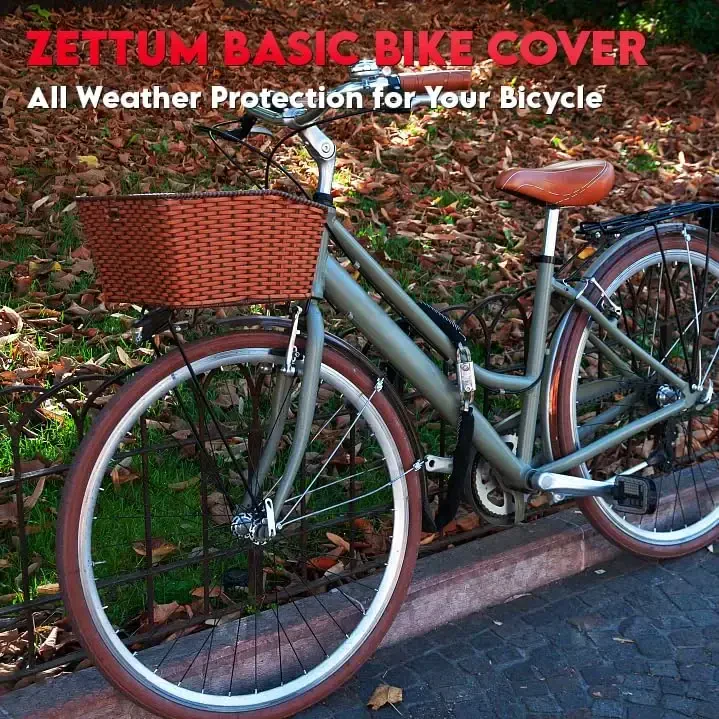Zettum Bike Cover for 1 Bike - 600D Bike Covers Outdoor Storage Waterproof & Heavy Duty, Bicycle Cover for Single eBike, Mountain Bike, Road Bike, Hybrid Bike, Beach Cruiser Bike, Scooter and More - 7