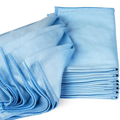Zflow Microfiber Glass Cleaning Cloths - 8 Pack (16 x 16) - Streak Free - Lint Free - Quickly Clean Windows, Windshields, Mirrors, and Stainless Steel - 1
