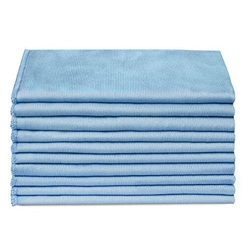 Zflow Microfiber Glass Cleaning Cloths - 8 Pack (16 x 16) - Streak Free - Lint Free - Quickly Clean Windows, Windshields, Mirrors, and Stainless Steel - 2