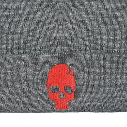 Zgboaht Embroidered Beanie for Men Women Stretch Knited Winter Hat Warm Cuffed Skeleton Hat Skull Cap - 3