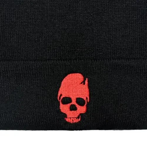 Zgboaht Embroidered Beanie for Men Women Stretch Knited Winter Hat Warm Cuffed Skeleton Hat Skull Cap - 3