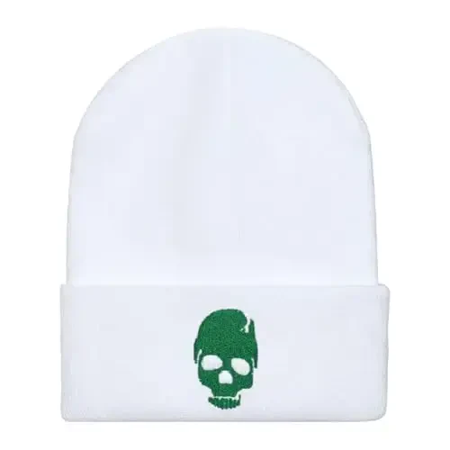 Zgboaht Embroidered Beanie for Men Women Stretch Knited Winter Hat Warm Cuffed Skeleton Hat Skull Cap - ZGBOAHT (1)