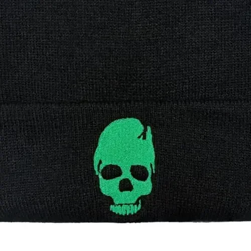 Zgboaht Embroidered Beanie for Men Women Stretch Knited Winter Hat Warm Cuffed Skeleton Hat Skull Cap - 3
