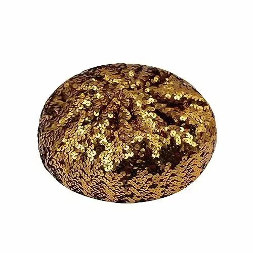 ZGMYC Shiny Sequin Beret Hat for Women Girls Fashion Beanie Cap Costume Accessories for Festival Party Dance - 3