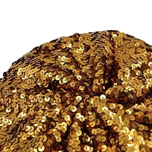 ZGMYC Shiny Sequin Beret Hat for Women Girls Fashion Beanie Cap Costume Accessories for Festival Party Dance - 6