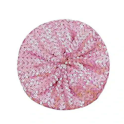 ZGMYC Shiny Sequin Beret Hat for Women Girls Fashion Beanie Cap Costume Accessories for Festival Party Dance - 1
