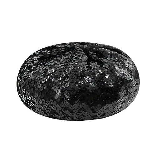 ZGMYC Shiny Sequin Beret Hat for Women Girls Fashion Beanie Cap Costume Accessories for Festival Party Dance - 2