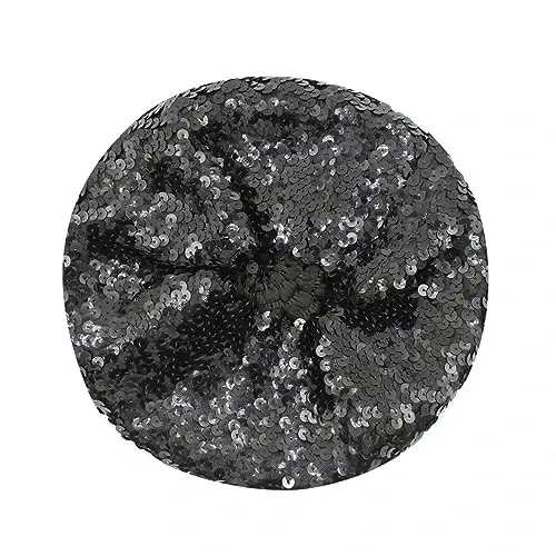 ZGMYC Shiny Sequin Beret Hat for Women Girls Fashion Beanie Cap Costume Accessories for Festival Party Dance - 6