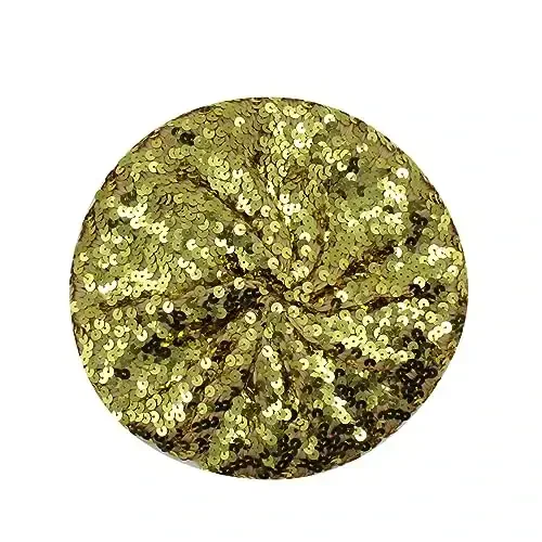 ZGMYC Shiny Sequin Beret Hat for Women Girls Fashion Beanie Cap Costume Accessories for Festival Party Dance - MODAZONE