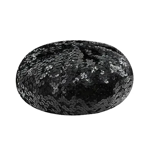 ZGMYC Shiny Sequin Beret Hat for Women Girls Fashion Beanie Cap Costume Accessories for Festival Party Dance - 2
