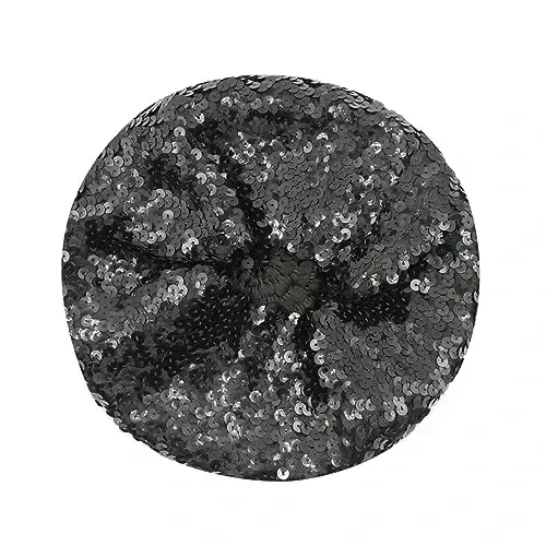 ZGMYC Shiny Sequin Beret Hat for Women Girls Fashion Beanie Cap Costume Accessories for Festival Party Dance - 6