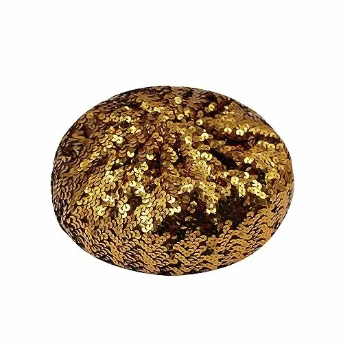 ZGMYC Shiny Sequin Beret Hat for Women Girls Fashion Beanie Cap Costume Accessories for Festival Party Dance - 3